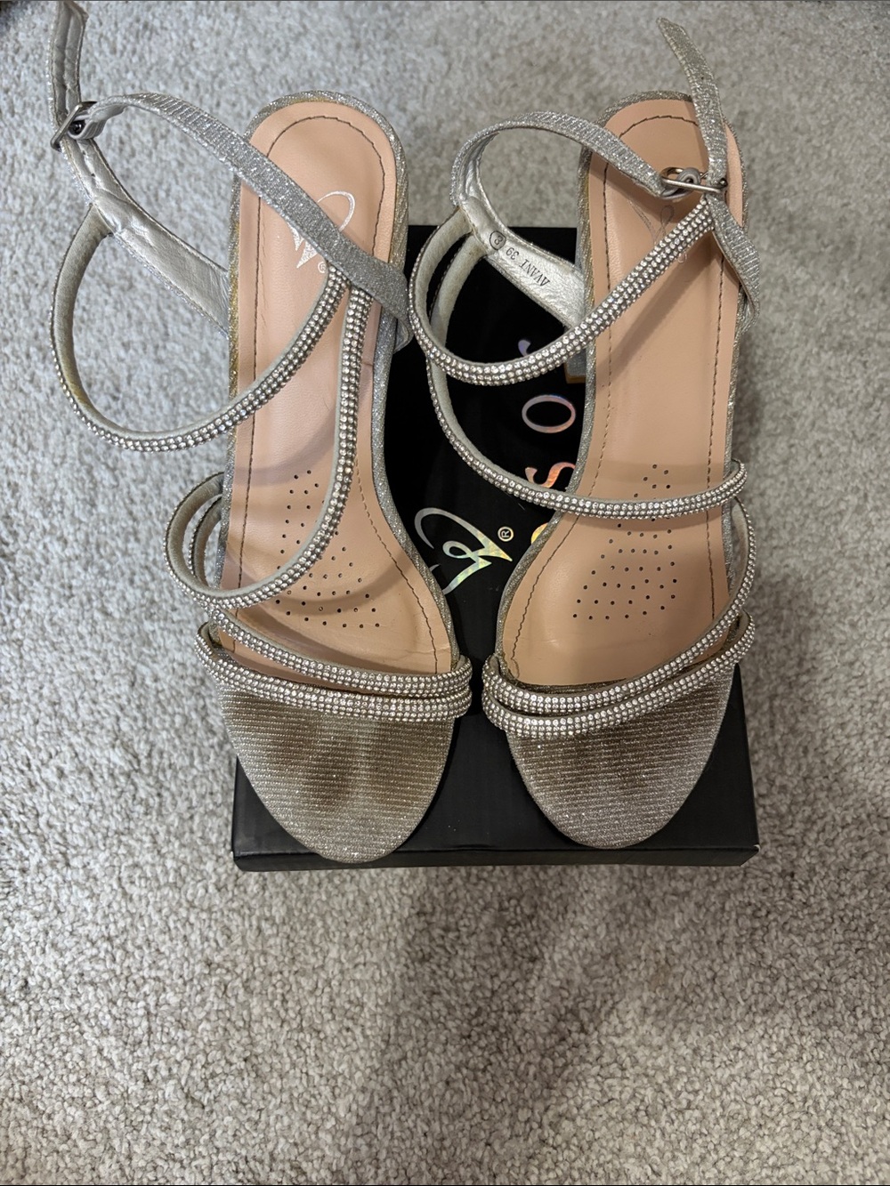 Strappy Silver Women's Dress Sandals
